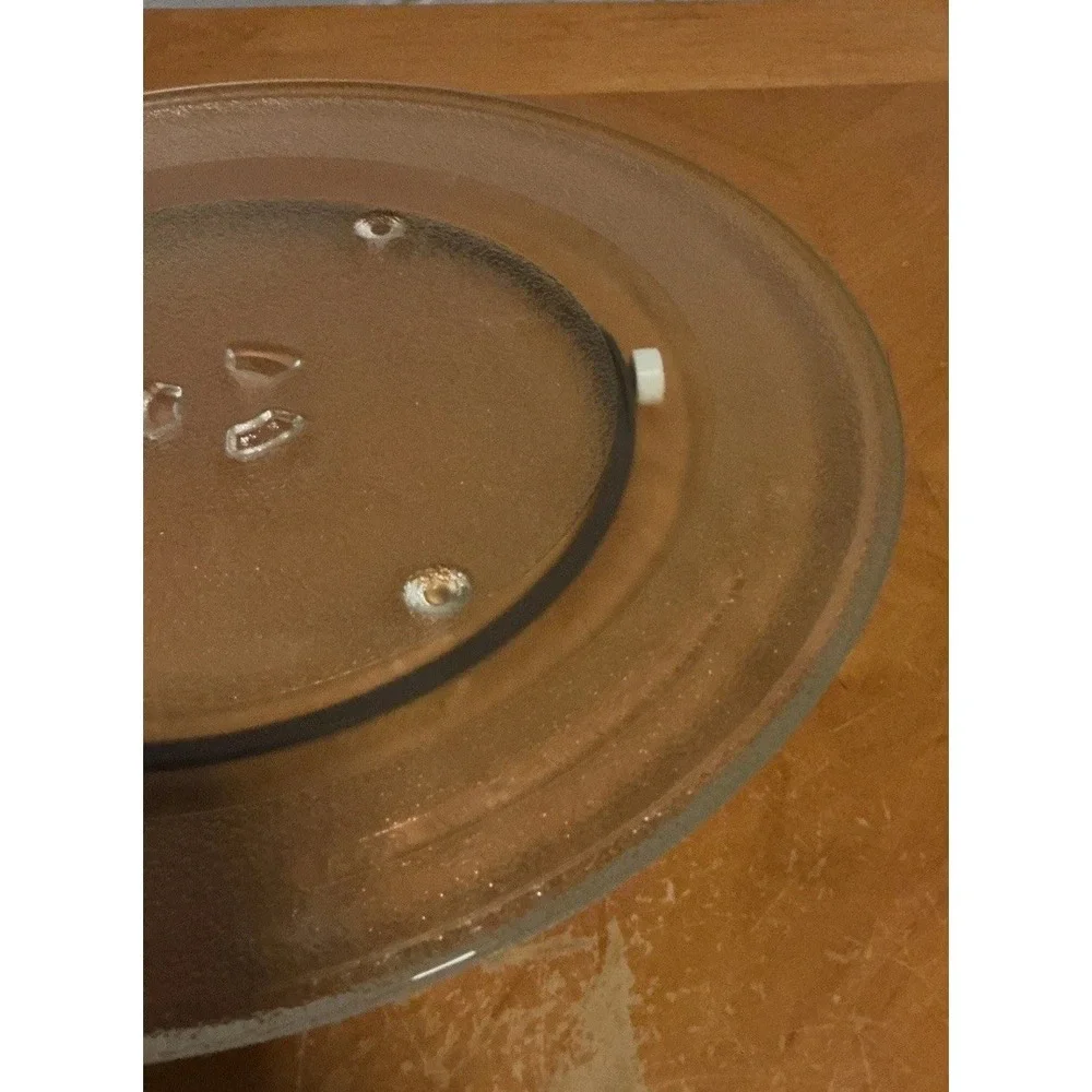 Replacement Microwave Glass Turntable 14.25 Inch Plate and Brown Roller Ring